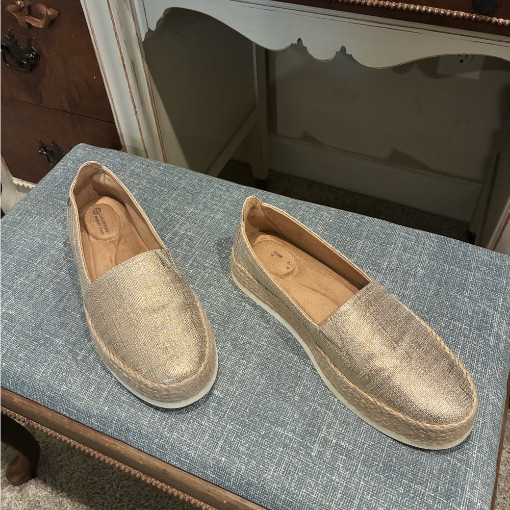 Gianni Bini Metallic Gold Espadrilles